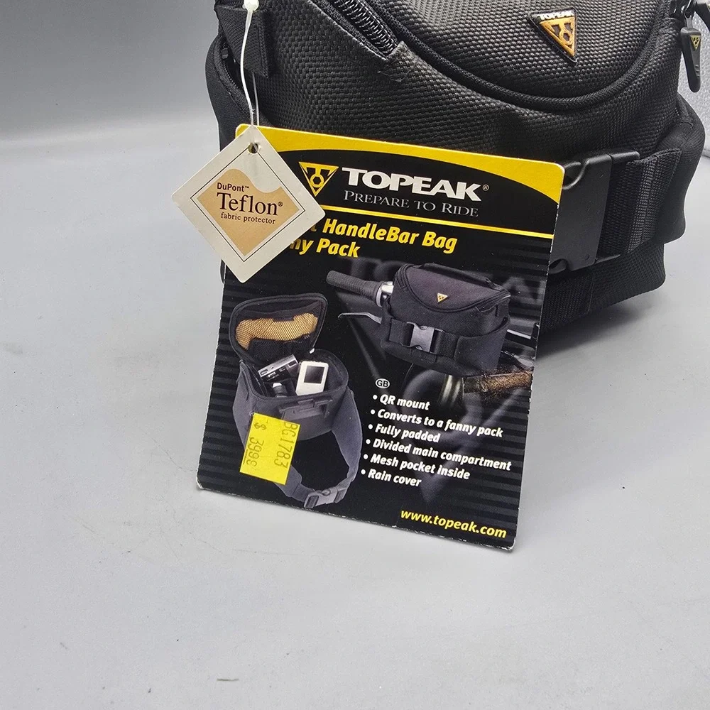 Topeak Compact Handlebar Bag Fanny Pack Black QR Mount DuPont Teflon BG1783